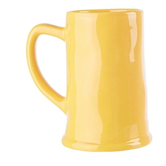 RAE DUNN CERAMIC MUG "LIQUID LUCK" TALL YELLOW GLAZED AT PATRICK'S DAY THEME - Picture 3 of 3